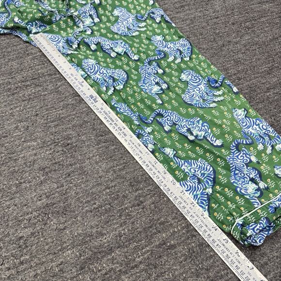 Anthropologie Print Fresh Pajamas Women 1X Blue Tiger Queen Pants Long Sleeve - Picture 11 of 16